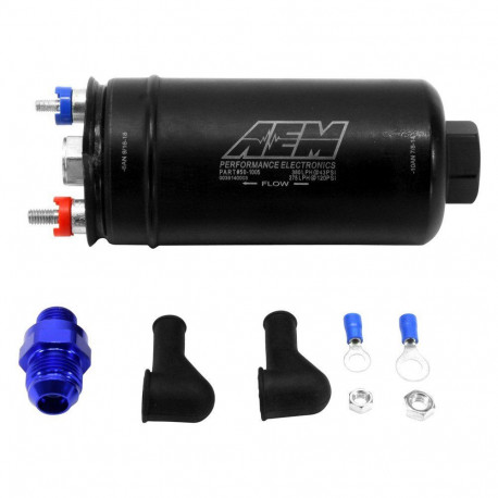 aem-universal-400-lph-fuel-pump-an-fittings POMPĂ EXTERNĂ AEM 50-1005 400 L - imagine 1