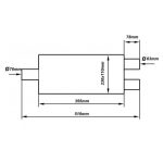 TOBĂ INTERMEDIARĂ INOX RACES 14, INTRARE 3" (76MM), IEȘIRE 2,5"(63MM) - imagine 2