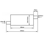 TOBĂ INTERMEDIARĂ INOX RACES 19, INTRARE / IEȘIRE 2,5" (63MM) - imagine 2