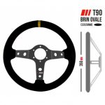 VOLAN SPORT 3 SPIȚE RRS CORSA 3, 350MM,GREY SPOKES, PIELE ÎNTOARSĂ, ADÂNCIME 90MM - imagine 2