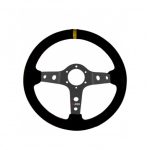 VOLAN SPORT 3 SPIȚE RRS CORSA 3, 350MM,GREY SPOKES, PIELE ÎNTOARSĂ, ADÂNCIME 90MM