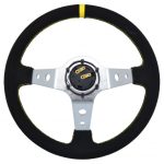 VOLAN SPORT CU 3 SPIȚE RACES CORSA SILVER, 350MM, PIELE ÎNTOARSĂ, ADÂNCIME 90MM - imagine 2