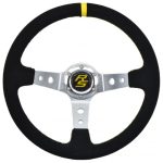 VOLAN SPORT CU 3 SPIȚE RACES CORSA SILVER, 350MM, PIELE ÎNTOARSĂ, ADÂNCIME 90MM