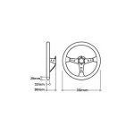 VOLAN SPORT CU 3 SPIȚE RACES CORSA SILVER, 350MM, PIELE ÎNTOARSĂ, ADÂNCIME 90MM - imagine 3