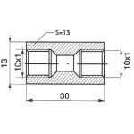 CUPLĂ CONDUCTĂ FRÂNĂ DREAPTĂ DIN M10X1 LA M10X1, ALAMĂ - imagine 2