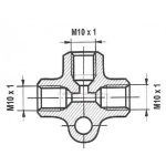 CUPLĂ T CONDUCTĂ FRÂNĂ, M10X1, ALAMĂ - imagine 2