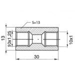 REDUCȚIE CONDUCTĂ FRÂNĂ DREAPTĂ M10X1,25 LA M10X1, ALAMĂ - imagine 2