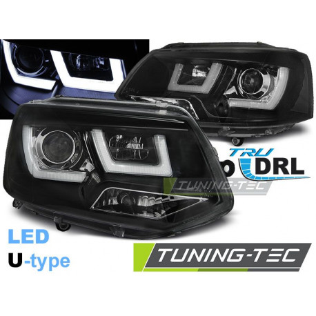 faruri-u-led-light-negru-pentru-vw-t5-2010-2015 FARURI U-LED LIGHT NEGRU PENTRU VW T5 2010-2015 - imagine 1