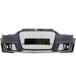 Bara Fata si Difuzor Bara Spate cu Ornamente evacuare compatibil cu Audi A3 8V (2012-2015) Hatchback Sportback RS3 Design - imagine 2