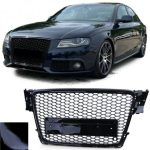 GRILĂ SPORT FARĂ EMBLEMĂ NEGRU LUCIOS PENTRU AUDI A4 B8 8K 07-11 - imagine 3