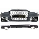 Bara Fata si Difuzor Bara Spate cu Ornamente evacuare compatibil cu Audi A3 8V (2012-2015) Hatchback Sportback RS3 Design