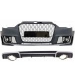 Bara Fata si Difuzor Bara Spate cu Ornamente evacuare compatibil cu Audi A3 8V (2012-2015) Hatchback Sportback RS3 Design